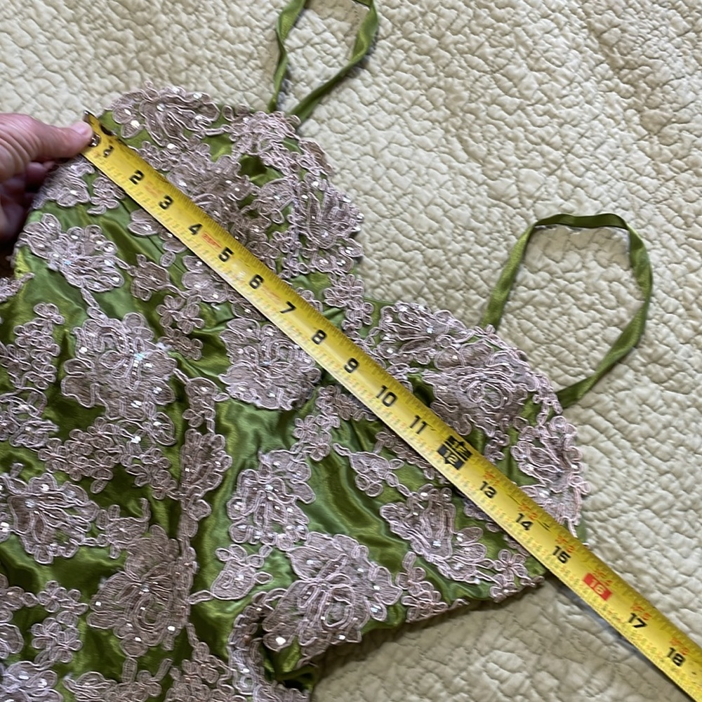 Jovani floral satin lace mermaid dress with train - Picture 12 of 13